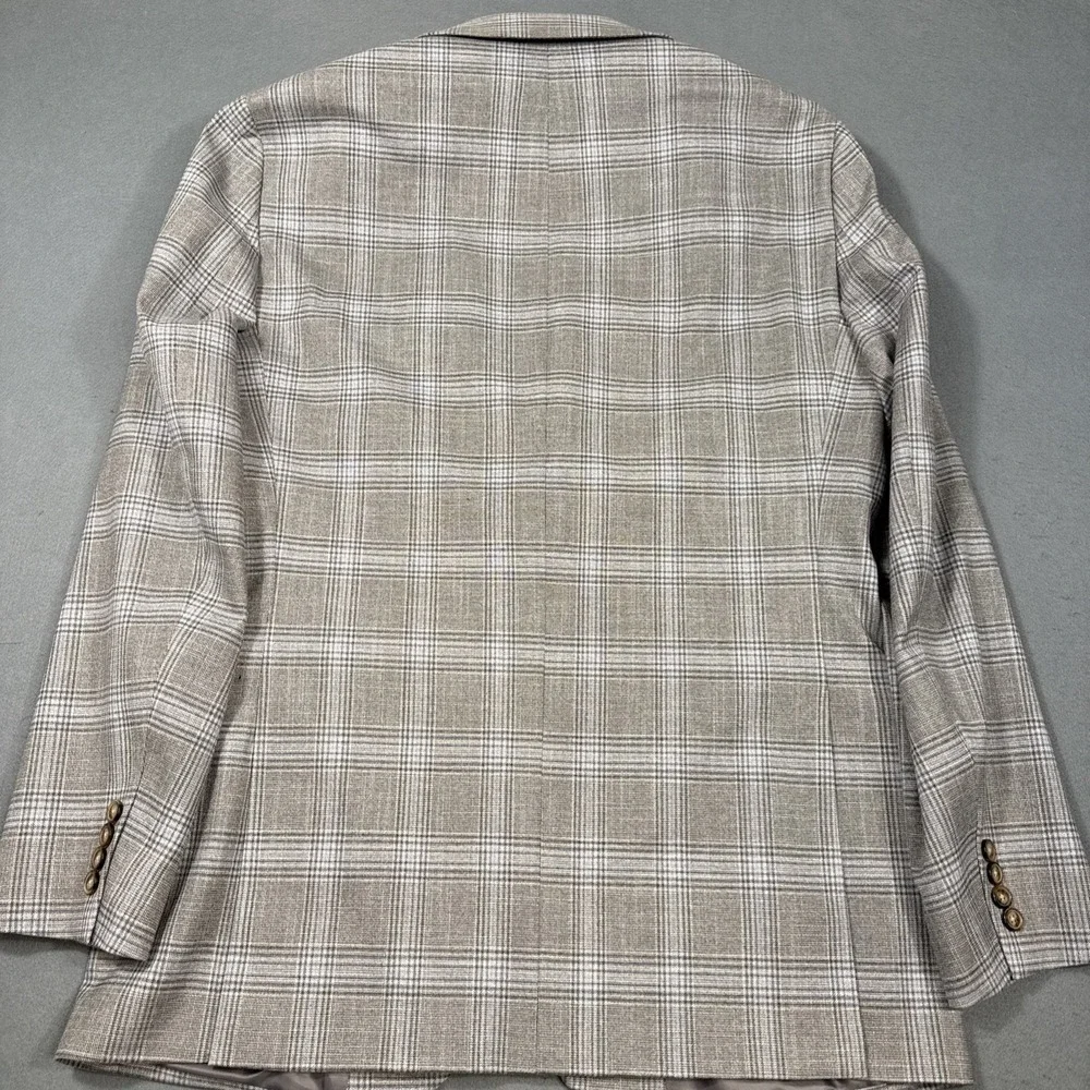 CHAPS Ralph Lauren Men's Gray‎ Glen Plaid Jacket 100% Wool Sport Blazer Size 42L
